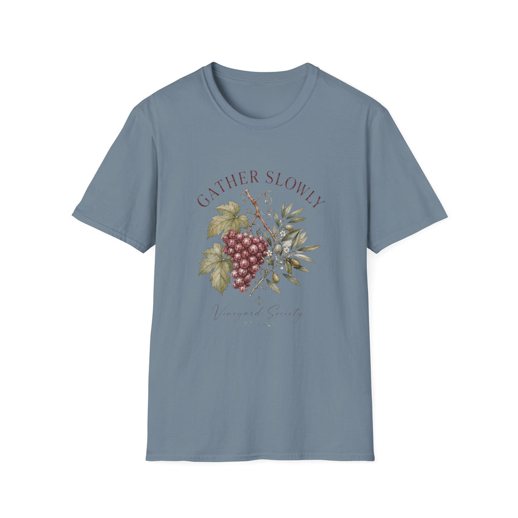 Gather Slowly Vineyard Society T-Shirt