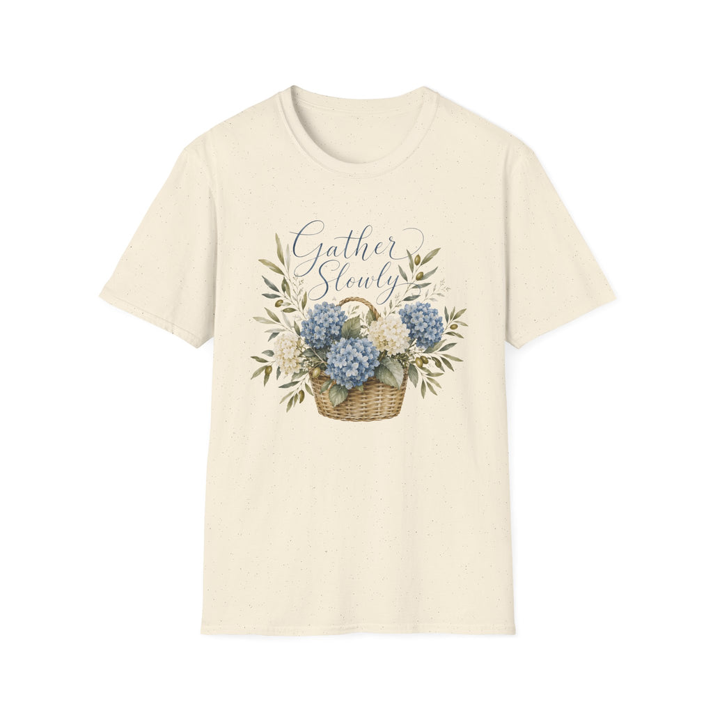 Gather Slowly Hydrangea Basket T-Shirt