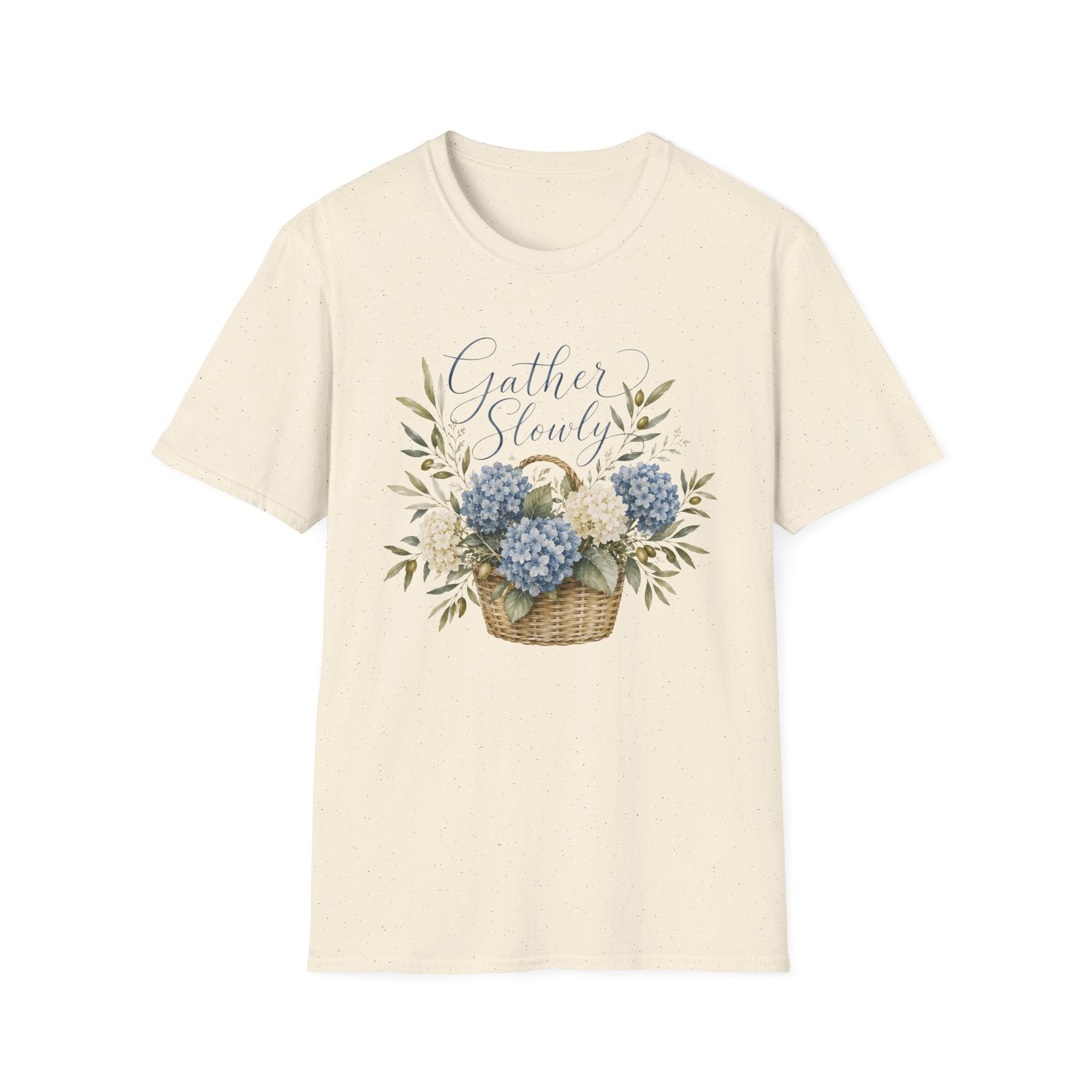 Gather Slowly Hydrangea Basket T-Shirt