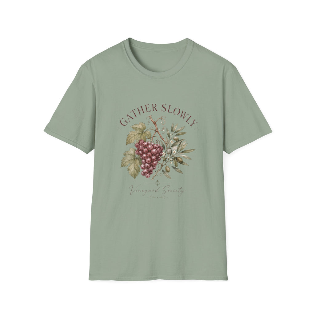 Gather Slowly Vineyard Society T-Shirt